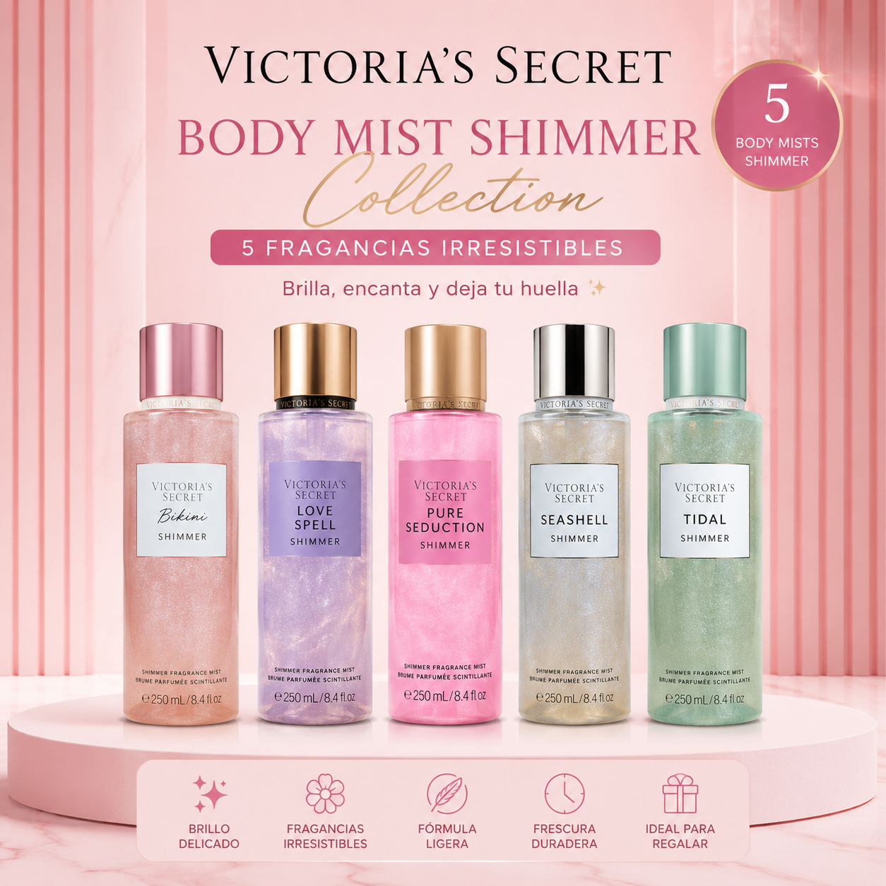 5 piezas Victoria´s Secret Body Mist